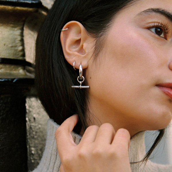 By RaeThe Piha T-bar Hoops - Silver