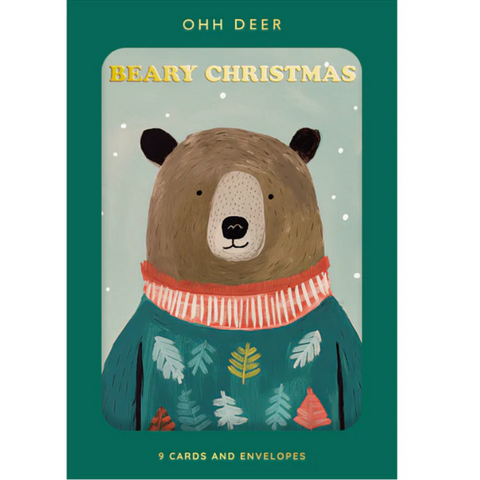 Festive Bears Pack Of 9 Christmas Cards