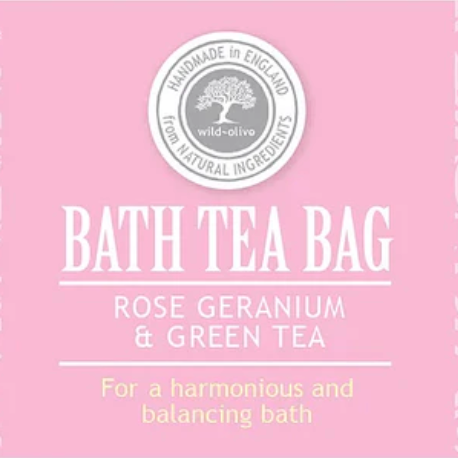 Bath Tea Bag - Rose Geranium & Green Tea