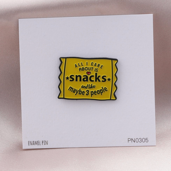 Attic Creations 'All I Care about is Snacks' Enamel Pin