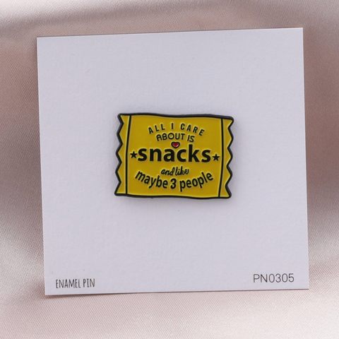 Attic Creations 'All I Care about is Snacks' Enamel Pin
