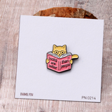 Attic Creations 'Cat reading a Book' Enamel Pin