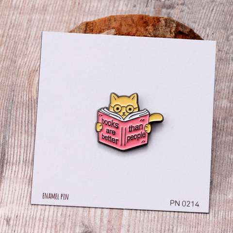 Attic Creations 'Cat reading a Book' Enamel Pin