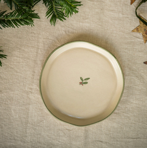 MeanWhile - Hand Painted Snack Plate - Holly