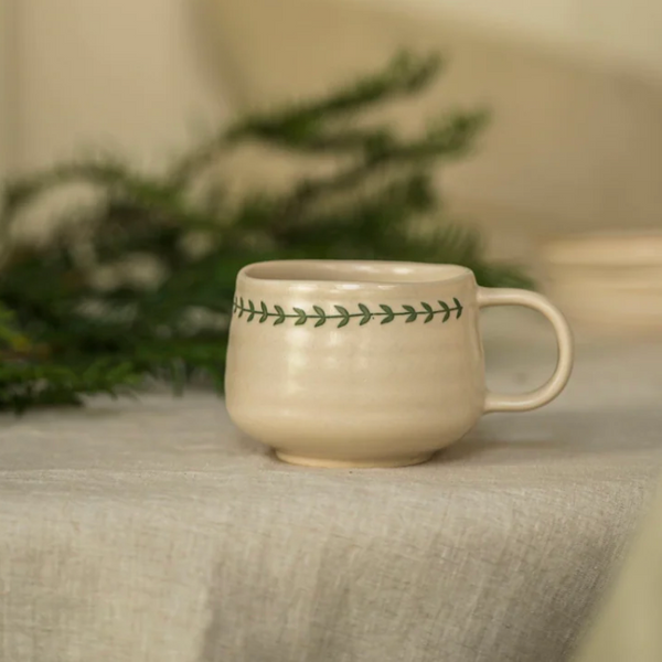 MeanWhile - Hand Painted Mug - Wreath