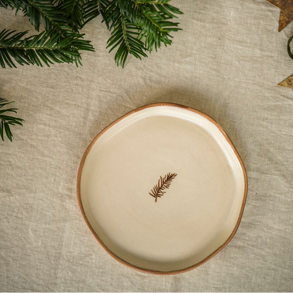 MeanWhile - Hand Painted Snack Plate - Pine