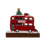 Shoeless Joe London Bus with Christmas Tree