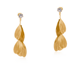 Big Metal Malena Feather Dangle Earrings Gold