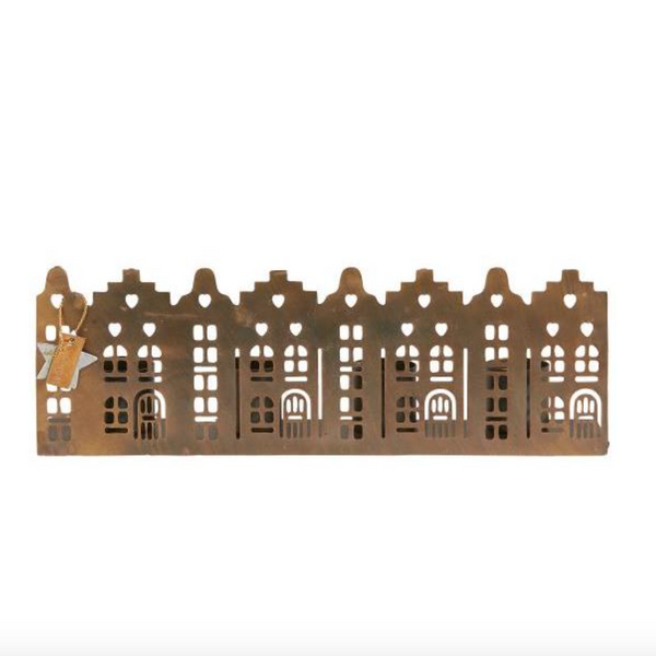 Brass House Facade Candle Holder