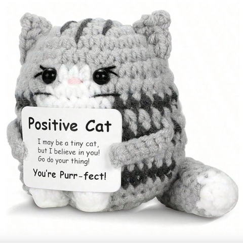 Positive Crochet Cat