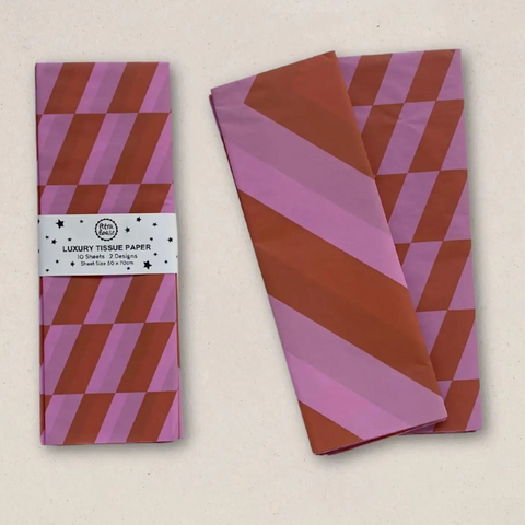 Luxury Tissue Paper Diamond/Diagonal - Lilac & Rust
