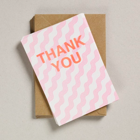 Thank You Cards - Pink Wiggle (Pack of 12)