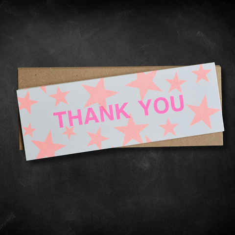 Thank You Cards - Orange Stars (Pack of 12)