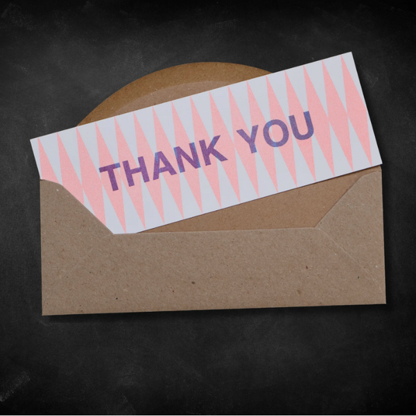 Thank You Cards - Coral Diamond (Pack of 12)