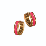 Hot Tomato Mini Stripe Hoop - Fuschia