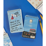 Blue Q 'When I Go, I Want To Be Remembered For My Grocery List' Spiral Notebook