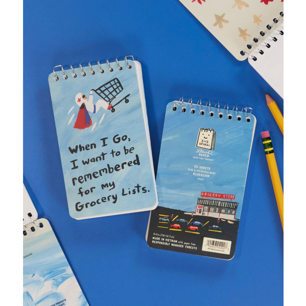 Blue Q 'When I Go, I Want To Be Remembered For My Grocery List' Spiral Notebook
