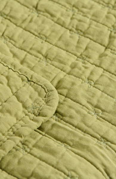 Ib Laursen Quilt Herbal Green with Cross Stitches