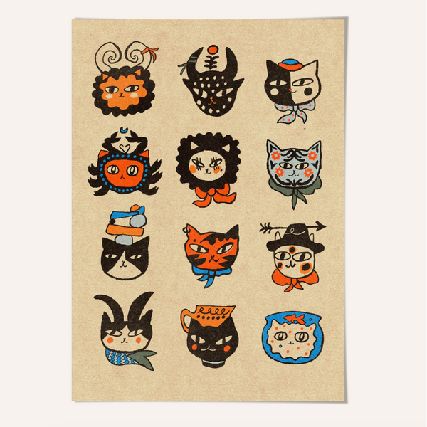 Enikő Eged - Cat Horoscope Print