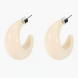 Feeka Irys Resin Hoop Earrings - Beige