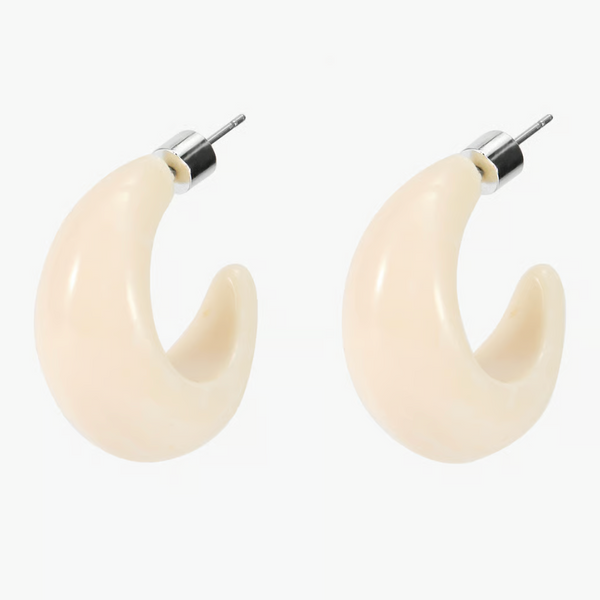 Feeka Irys Resin Hoop Earrings - Beige