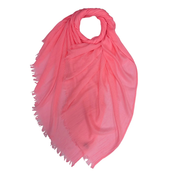 Coral Classic Cotton Blend Plain Scarf 