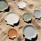 Madam Stoltz Stoneware Seashell Tray - Cream