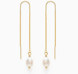 Amano Studio Pearl Threader Earrings | Freshwater Pearl & Gold