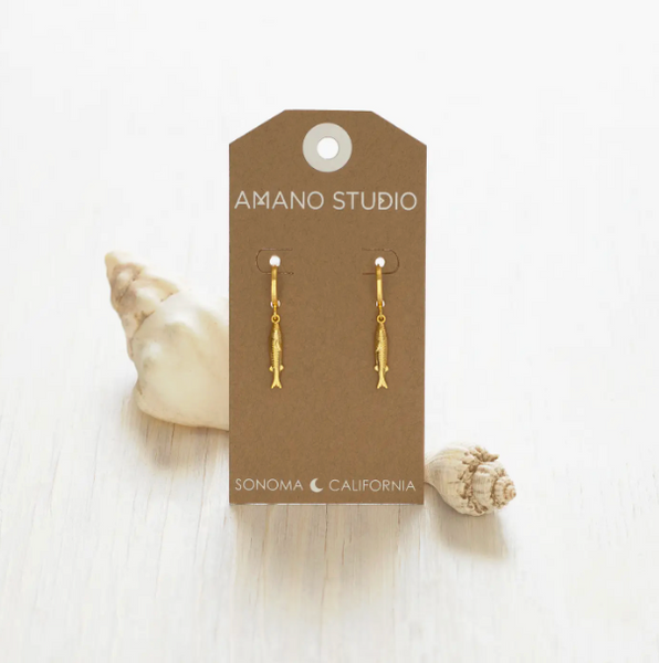 Amano Studio Tiny Fish Huggie Hoop Earrings