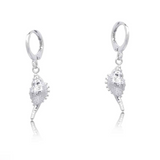 Big Metal London Elena Sea Token Petite Huggie Earrings -Silver