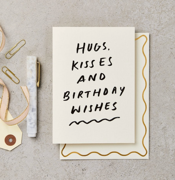 Katie Leamon Hugs Kisses an Birthday Wishes Card