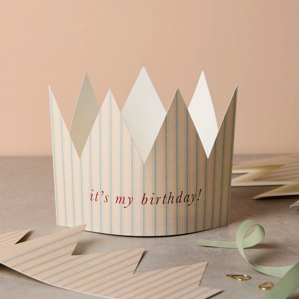 Katie Leamon Striped Paper Crown Card