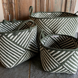 The Braided Rug Company Zebra Basket - Olive