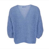 Black Colour Casey Cardigan - Sky Blue