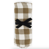 Rose in April Bianca Swaddle Cloth - Gingham Nutria