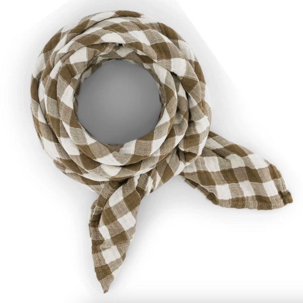 Rose in April Bianca Swaddle Cloth - Gingham Nutria