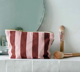 Rose in April Sofia Pouch Stripes Brick/Chamallow