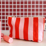 Rose in April Sofia Pouch Stripes Tomato/Candypink