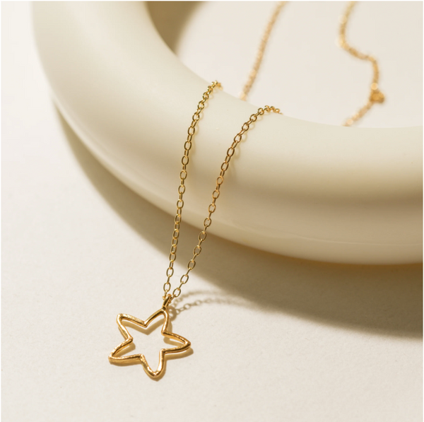 One & Eight Gold Star Necklace
