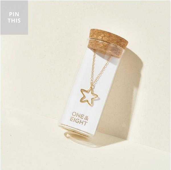 One & Eight Gold Star Necklace