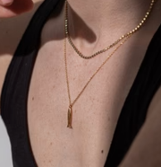 One & Eight Gold Minnow Necklace