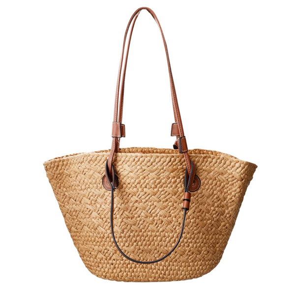 Black Colour - Kate Straw Shopper Bag - Nature