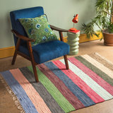 Daisy Snow Carnival Stripe Medium Recycled Rug
