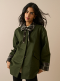 Nobody's Child Tartan Trim Country Jacket - Khaki