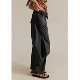Free People Onset Pull-On Cargo Pants - Black Sand