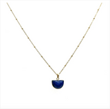 Annabella Moore Handcrafted Gemstone Necklace 18K Gold Plated and Blue Lapis