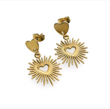 Annabella Moore Heart of Sunshine 18K Gold Plated Stainless Steel Earrings