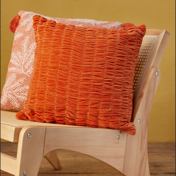 Gathered Velvet Cushion