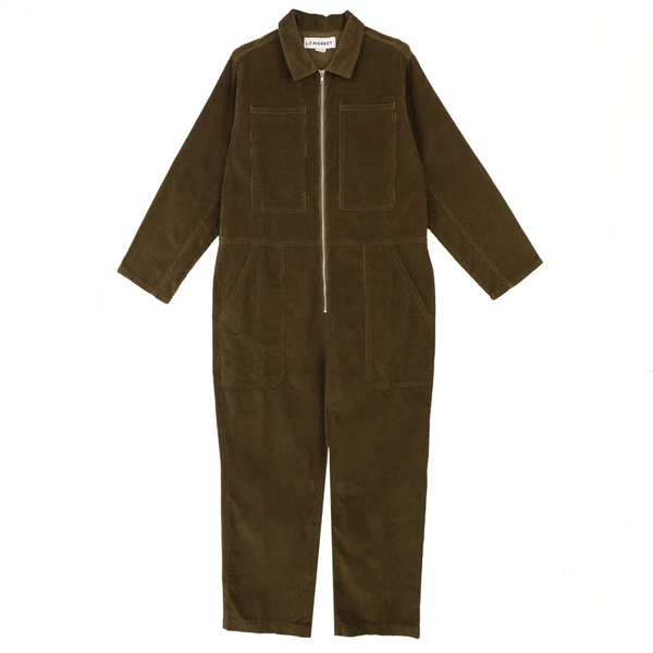 L.F.Markey Dominic Boilersuit Corduroy - Dark Olive