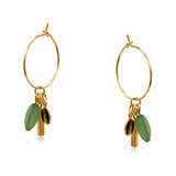 Big Metal London Bellas Charm Hoop Earrings - Green